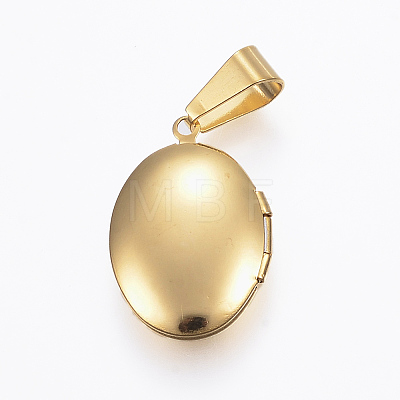 Ion Plating(IP) 304 Stainless Steel Locket Pendants X-STAS-H389-28G-1