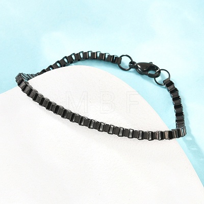 304 Stainless Steel Box Chain Bracelets for Women Men BJEW-H643-02EB-1