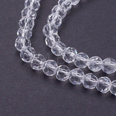 Faceted(32 Facets) Round Glass Beads Strands X-EGLA-J042-4mm-12-1