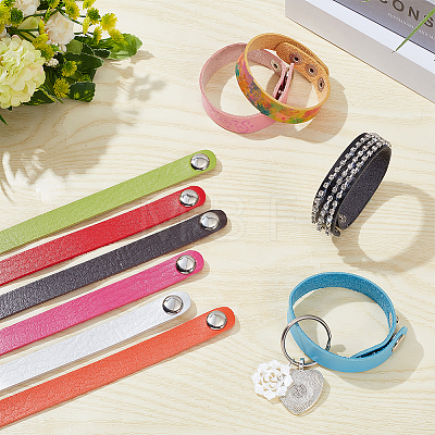  10Pcs 10 Colors Adjustable Leather Cord Bracelets Set for Women BJEW-NB0001-10-1