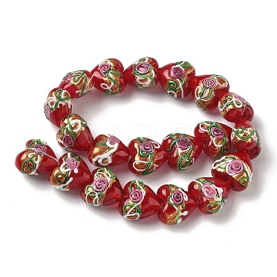 Handmade Gold Foil Glass Beads LAMP-K039-43-1
