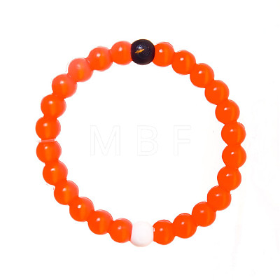 Yin-yang Style Silicone Round Beaded Bracelets for Women Men FS-WG639CC-23-1