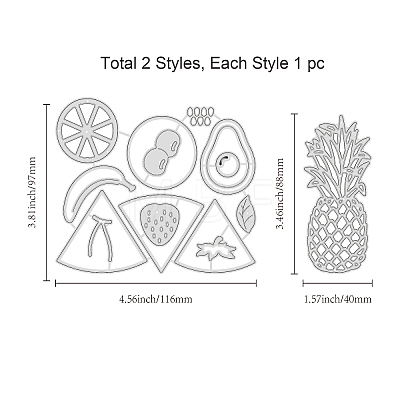 GLOBELAND 2Pcs 2 Style Carbon Steel Cutting Dies Stencils DIY-DM0003-68-1