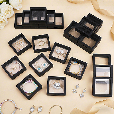Square Transparent PE Thin Film Suspension Jewelry Display Boxes CON-WH0086-255-1