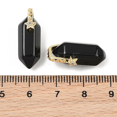 Natural Obsidian Double Terminal Pendants GG-CBA4154-07G-02-1