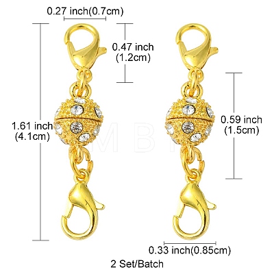 1Pc Alloy Crystal Rhinestone Magnetic Clasps LS-ALRI-YW0001-11G-1