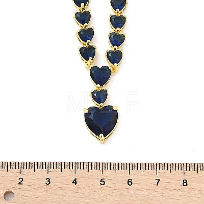 Brass Cubic Zirconia Heart Pendant Necklaces NJEW-Z059-07G-01-1