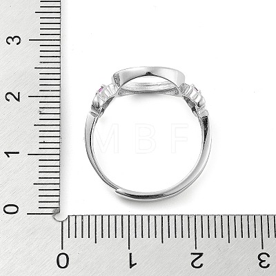 Flat Round Adjustable 925 Sterling Silver Ring Components STER-G042-01P-1
