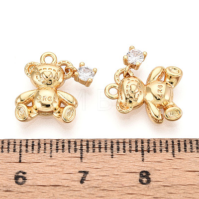Brass Micro Pave Clear Cubic Zirconia Pendants X1-KK-T078-02G-05-1