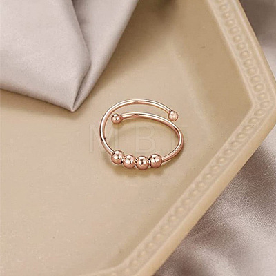 201 Stainless Steel Round Beaded Spinner Rings WG5F549-03-1