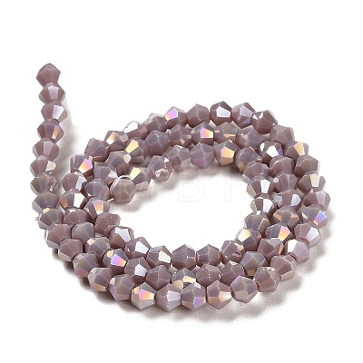 Opaque Solid Color Electroplate Glass Beads Strands GLAA-F029-P4mm-A13-1