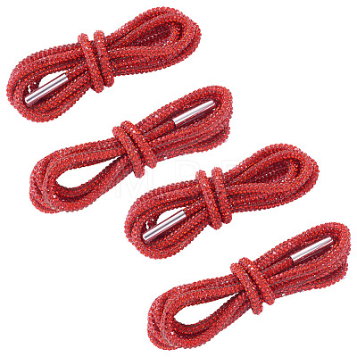 4Pcs Rhinestone Round Cord Shoelace FIND-TA0010-44P-02-1