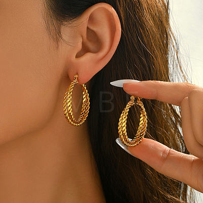 Twist Stainless Steel Hoop Earrings YS2305-1