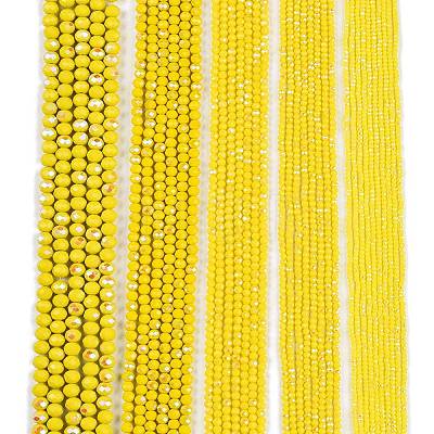 Electroplate Opaque Solid Color Glass Beads Strands EGLA-A044-P6mm-L04-1