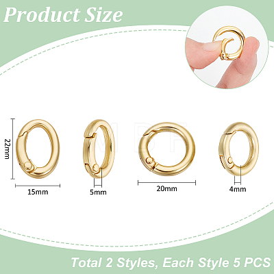 Rack Plating Brass Spring Gate Rings KK-UN0003-05B-1