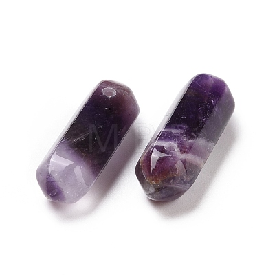 Natural Amethyst Double Terminal Pointed Pendants G-C007-02B-08-1
