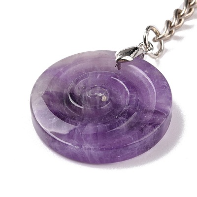 Natural Amethyst Vortex Pendant Keychain KEYC-E038-01P-01-1