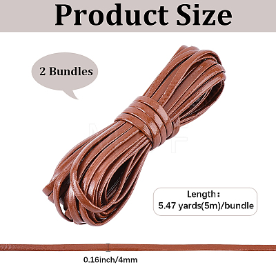 2 Bundles Flat PU Leather Braided Cord OCOR-CL0001-18A-1