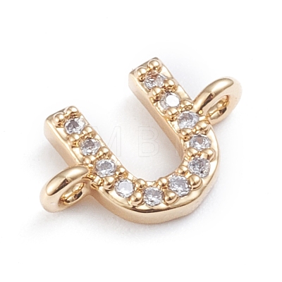 Brass Micro Pave Cubic Zirconia Links Connectors ZIRC-I042-16G-U-1