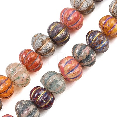 Painted Glass Beads GL-CBA4370-09-1