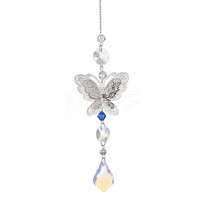Glass Teardrop Hanging Suncatchers HJEW-JM04755-01-1