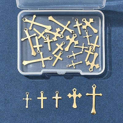 25Pcs 5 Styles Brass Pendants KK-FS0001-51G-1