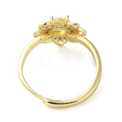 Brass with Cubic Zirconia Adjustable Rings RJEW-Z017-03G-1