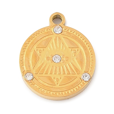 304 Stainless Steel Rhinestone Pendants RB-CBAB4B7-01J-G-1