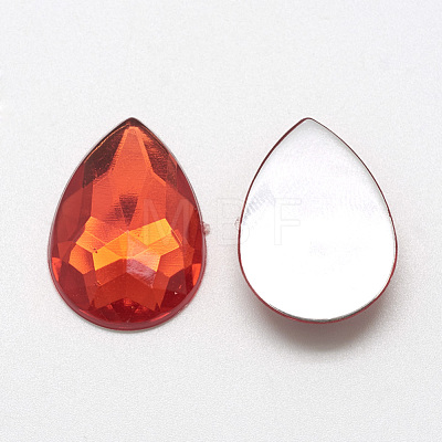 Acrylic Rhinestone Flat Back Cabochons GACR-Q010-10x14-06-1