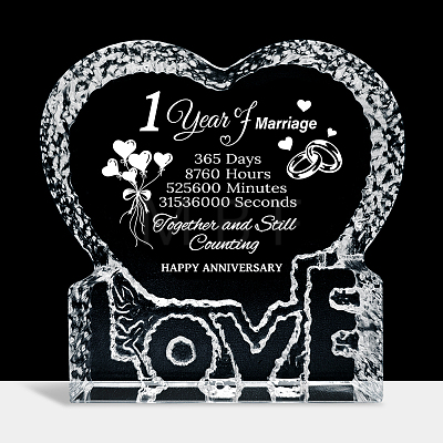 Heart with Word K9 Glass Figurines DJEW-WH0026-001-1