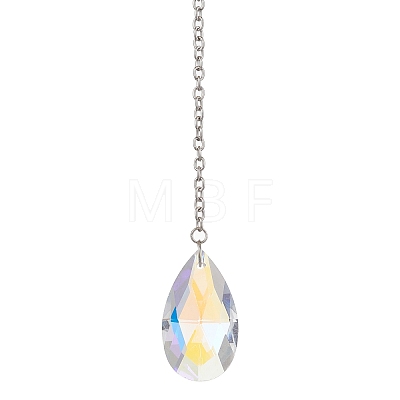 Round & Heart & Teardrop & Cone Glass Pendant Decoraiton HJEW-JM02271-1