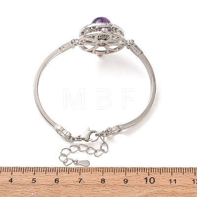 Rotating Sun Natural Amethyst Link Bracelets GG-CBA0251-11P-13-1