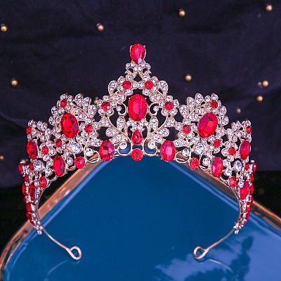 Alloy Rhinestone Crown Hair Bands PW-WGC303D-03-1