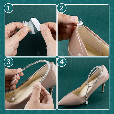 2Bags 2 Colors Rhinestone Anti-Loose High Heel Shoelaces DIY-PH0038-58-1