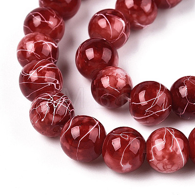 Drawbench Glass Round Beads GLAD-WH0001-01-15-1