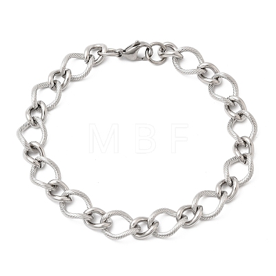 201 Stainless Steel Link Chain Bracelets for Men STAS-T077-11P-1