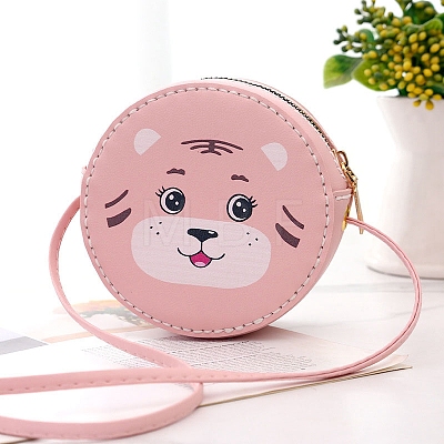 Round Tiger Printed DIY Shoulder Bags Kits PW-WG296AF-01-1