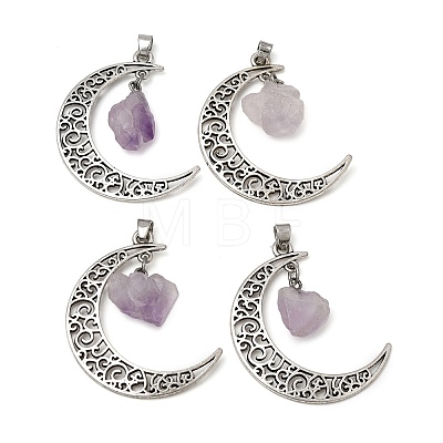 Raw Rough Natural Amethyst Pendants GG-CBA2C9C-01AS-1