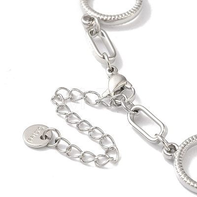 Non-Tarnish 304 Stainless Steel Ring Link Chain Bracelets for Women BJEW-I315-08P-1