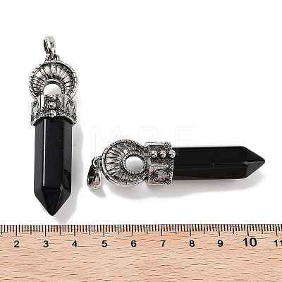 Natural Obsidian Pointed Big Pendants G-Q163-02AS-01-1