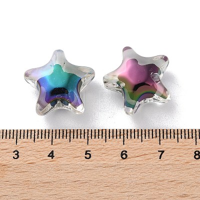 UV Plating Rainbow Iridescent Acrylic Beads OACR-H112-20B-1