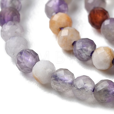 Natural Amethyst & Natural Garnet & Natural Black Stone Beads Strands G-G003-C03-01-1