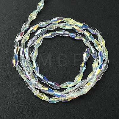 Transparent Electroplate Glass Beads Strands GLAA-K064-05A-AB03-1