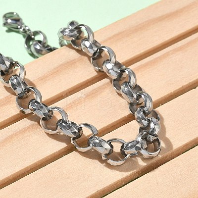 304 Stainless Steel Rolo Chain Bracelets for Women BJEW-A160-05P-1