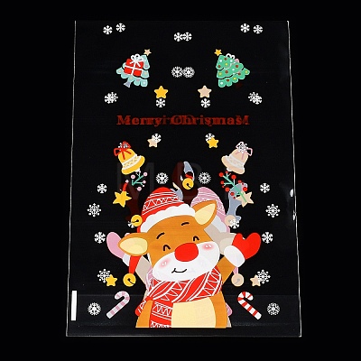 Christams Theme Self-adhesive Plastic Bakeware Bag ABAG-F006-04-1