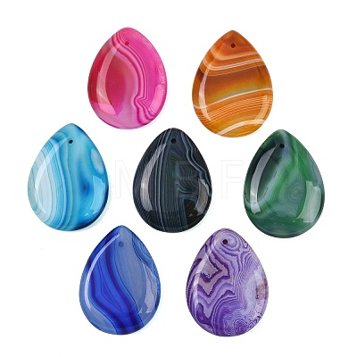Natural Banded Agate Pendants GG-K002-02-1