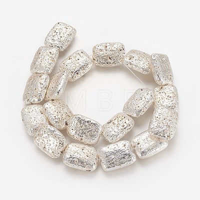 Electroplated Natural Lava Rock Beads Strands G-P400-08-01-1