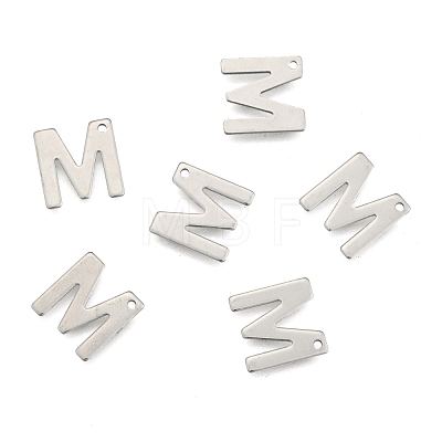 304 Stainless Steel Letter Charms X-STAS-O072-M-1
