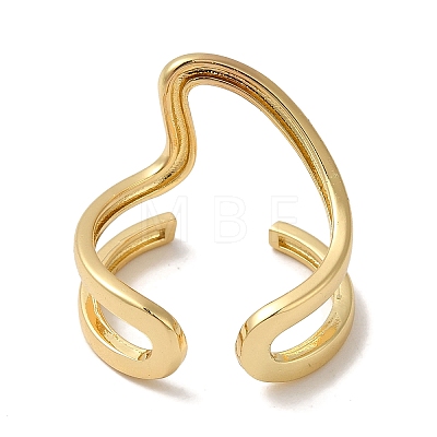 Brass Open Cuff Rings RJEW-Q778-39G-1