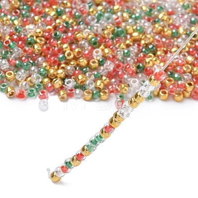4 Colors 8/0 Christmas TOHO Round Seed Beads SEED-X0058-25-1